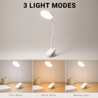 Lampe de lecture de bureau LED à clipser, moderne, en ABS, avec batterie 1200 mAh, rechargeable, pour la protection des yeux, vente en gros