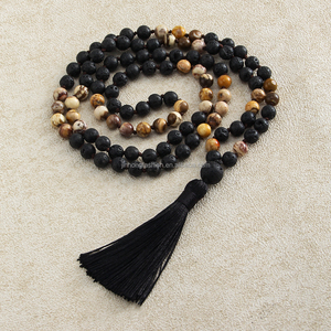 <span class=keywords><strong>Collana</strong></span> da <span class=keywords><strong>uomo</strong></span> con nappa, stile retrò bohémien, personalizzabile, con 108 perle di gemme naturali da 8 mm e <span class=keywords><strong>pietre</strong></span> da 12 mm, per yoga e meditazione. - Product Image 5