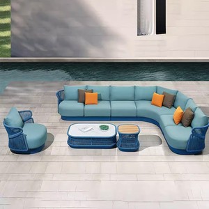 Ensemble de canapés en rotin minimaliste pour l'extérieur, imperméable, résistant au soleil, pour jardin, balcon, villa, style moderne et simple - Product Image 3