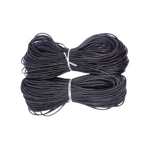 Cordon en cuir rond 2mm 3mm 4mm 5mm 6mm 7mm 8mm 9mm 10mm Noir Cuir véritable Fournitures pour la fabrication de bijoux - Product Image 1