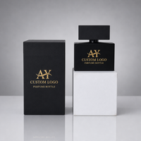 Flacon de parfum vide de luxe 30ml 50ml 100ml, emballage rectangulaire en verre avec bouchon en bois rectangulaire noir
