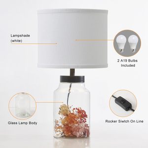 Lampada da tavolo moderna <span class=keywords><strong>in</strong></span> vetro con paralume regolabile a LED con paralume <span class=keywords><strong>bianco</strong></span> per uso camera da letto/ufficio incluso - Product Image 5