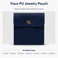 Pochette en cuir souple pour bijoux, emballage personnalisé avec logo, pochette cadeau en similicuir PU pour ranger boucles d'oreilles et colliers