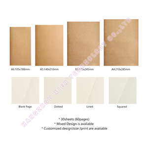 Quaderno da Viaggio Ricaricabile in Carta Kraft, 30 Fogli con Pagine a Puntini/Righe/ Bianche/Quadrettate, Design TN, Diario Regalo con Rilegatura a Filo - Product Image 2