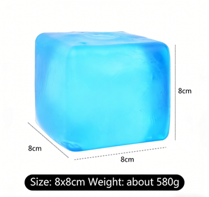 Jouet sensoriel en silicone de 8 cm à presser, anti-stress, amusant et coloré, en forme de glaçons, boîte de balles anti-stress - Product Image 6