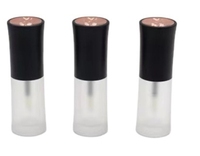 Tube Lip Gloss Emas Berbentuk Bunga Mawar dengan Tutup Sekrup, Bahan ABS, Logo Custom Sablon Sutra, Tube Kosmetik Kosong untuk DIY Buatan Tangan
