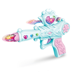 Pistola eléctrica de juguete para niñas, juguete con luces, música, rosa, corazón, vibración, sonido de dibujos animados, ligera, ocho tonos - Product Image 2