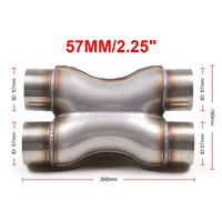 Knalpot X-Pipe Pengganti Profusion BingChuan Berkualitas Tinggi dari Baja Anti Karat untuk Accord 2" 51mm-3" 76mm