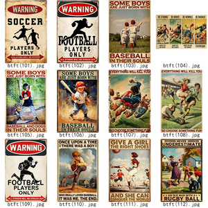 Panneau métallique personnalisé en gros, imprimé UV coloré, pour décoration murale <span class=keywords><strong>de</strong></span> Man Cave, Club et Salle <span class=keywords><strong>de</strong></span> Sport, avec illustrations sportives, style affiche vintage en étain - Product Image 3