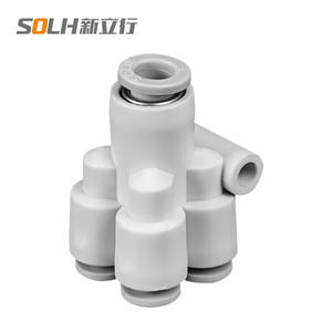 Copper Five-Way Y-Type <b>Quick</b>-Connect Pneumatic PU Hose with KQ2UD08-06-04 Reducing <b>Connector</b> to Four-Way 6-8-4 Pipe Fittings - Product Image 1