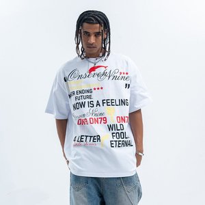 <b>White</b> Graphic Men T Shirt Oversized Short Sleeve Streetwear <b>Tee</b> Casual Summer Top - Product Image 2
