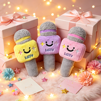 Vente en gros usine : Peluche microphone Kawaii souriant, douce et moelleuse, pour jeu d'imitation des enfants