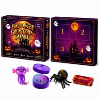 Calendrier de l'Avent en Caoutchouc Souple, Boîte Mystère Chasse au Trésor Œuf Doré, Jouets Anti-Stress Mignons 3D à Presser, Coffret Cadeau