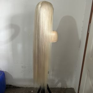 Perruque cheveux humains Full Lace 13x4 13x6 HD <span class=keywords><strong>Blond</strong></span> platine 60 Perruques de cheveux suisses européens transparents - Product Image 3