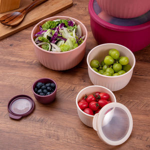 Conjunto de 12 Tigelas de Mistura Vermelhas, Tigelas Plásticas Empilháveis com Bico para Facilitar o Despejo, Essenciais para Cozinha e Confeitaria - Product Image 6