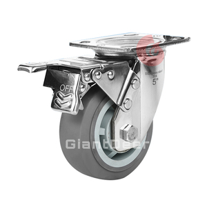 Roda giratória de aço inoxidável, boa qualidade 4x2 5x2 6x2 8x2 roda resistentes tpr - Product Image 3