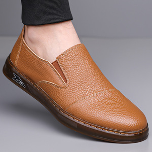 รองเท้าโลฟเฟอร์หนังวัวแท้สำหรับผู้ชาย ส้นเตี้ย พื้นยางระบายอากาศ รองเท้าลำลอง - Product Image 3