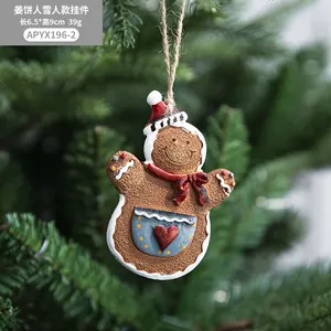 Fabricante Xmas Natal Resina Gingerbread Natal Homem Árvore Pendurado Pingente Xmas Tree Decor Ornamento partido Ornamentos