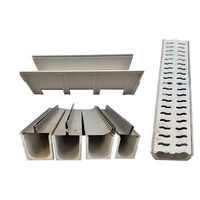 Caniveau de drainage extérieur en PVC pour salle de bain, gouttière en résine, drain linéaire préfabriqué en forme de U, couvercle en béton polymère EN1433