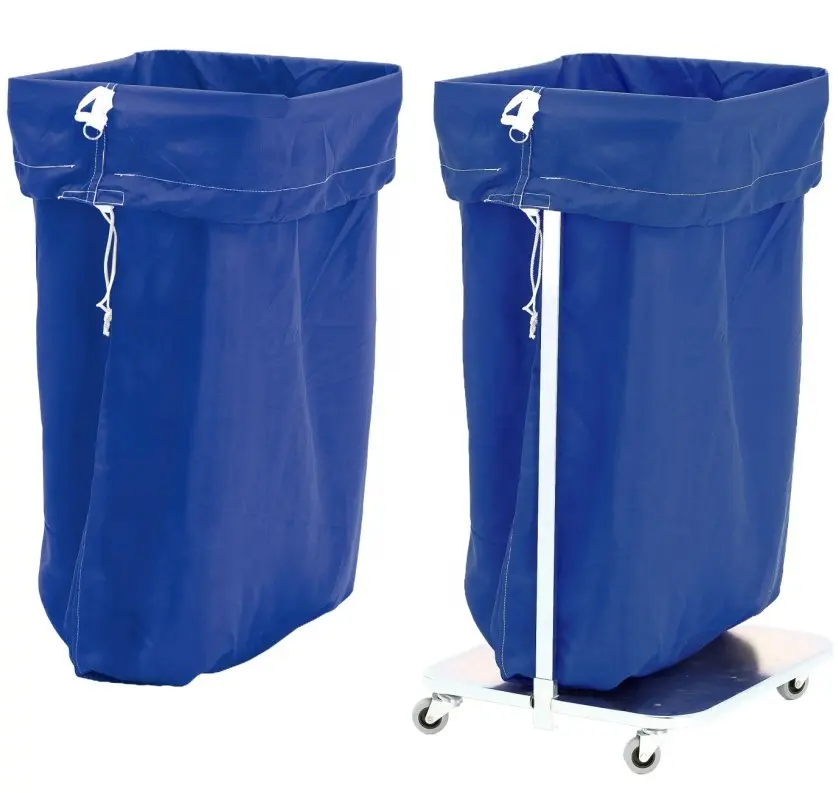 Grands sacs à linge industriels pliables en coton personnalisés en nylon pour hôtels avec cordon de serrage pour vêtements avec sangle et logo