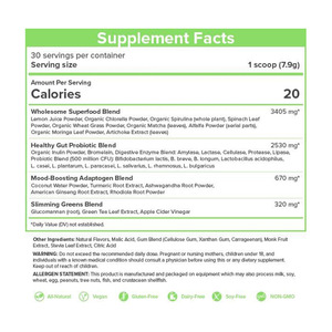 Poudre de superaliments bio OEM 237g saveur pomme verte, mélange pour boisson avec probiotiques, soutien nutritionnel quotidien pour la <span class=keywords><strong>santé</strong></span> intestinale - Product Image 2