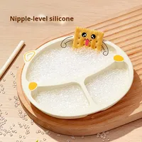 Assiette à dîner pour bébé en silicone, bol d'apprentissage créatif pour enfants, assiette divisée pour nourrissons, assiette pour aliments pour bébés, qualité alimentaire