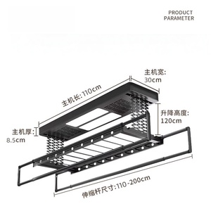 Tendedero eléctrico inteligente invisible empotrado, máquina telescópica para secar ropa - Product Image 6