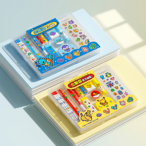 Ensemble de papeterie Pokémon spécial, fournitures scolaires coréennes aléatoires pour enfants, crayon, gomme, taille-crayon, cadeau anime pour enfants, vente en gros - Product Image 1