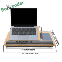 Support d'ordinateur portable réglable en bambou moderne pliable pour bureau à domicile avec grande fente pour tablette et trous de refroidissement pour poignets souples
