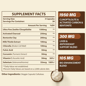 Vente en gros de capsules de pilules de désintoxication zéolite clinoptilolite pour femmes hommes extrait de chardon-Marie - Product Image 2