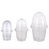 Pots de pépinière transparents en PET de 3,5, 4, 5 et 6 pouces, pots à graines de jardin, pots de pépinière avec dômes d'humidification