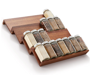 Portaspezie <span class=keywords><strong>in</strong></span> <span class=keywords><strong>Legno</strong></span> di Acacia, Organizzatore per <span class=keywords><strong>Spezie</strong></span>, Set per Piano di Lavoro della Cucina - Product Image 6