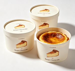 Biodegradable Round Paper Cylinder Custom Size for Basque Cheesecake Bakery Cake & <b>Sweet</b> Treat <b>Packaging</b> - Product Image 2
