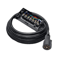 Nouveau Câble de Raccordement pour Remorque de 8 pieds, Faisceau de Câblage 10-14AWG, 7 Broches, 100% Cuivre Pur, Connecteur de Câble d'Éclairage de Remorque