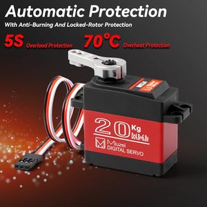 Servomoteur numérique Miuzei 20Kg de couple avec engrenages métalliques pour voiture RC 1/10 1/8 étanche - Lot de 3 - Product Image 3