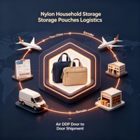 Expédition aérienne DDP porte-à-porte depuis Yiwu, Chine, pour les pochettes de rangement domestiques en nylon, logistique vers Bamako, Mali