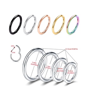 Aro Nasal Sin Costuras de Acero Quirúrgico 316L, Chapado en Oro de 18K y Oro Rosa, con Diamantes de Imitación Corte Asscher, Ganchos para Piercing Nasal - Product Image 2