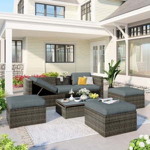 Sectional Outdoor Furniture Waterproof <b>Patio</b> Lounge Furniture Outdoor Garden <b>Rattan</b> <b>Sets</b> - Product Image 3