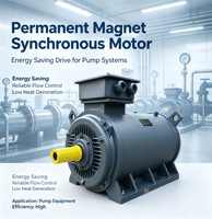 Motor Listrik Magnet Permanen PMSM 15Kw Torsi Tinggi Penggerak Langsung dengan Gulungan Tembaga Segel IP65 Motor Magnet Permanen AC