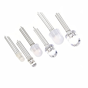 Diode LED RGB 5mm 8mm 10mm, 4 broches, anode/cathode commune, tricolore, multicolore, clair, diffuse, pour lampe DIY PCB - Product Image 1