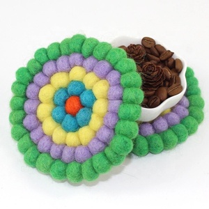 Nhiều Màu Vòng Cảm Thấy Bóng Thảm Cảm Thấy Thảm Sàn Len Cảm Thấy Bóng Thảm Thảm - Product Image 6