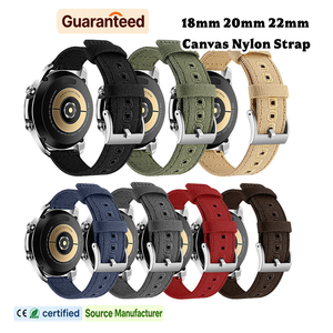 Bracelets en tissu de coton à libération rapide 18mm 20mm 22mm, en toile et nylon, pour Samsung Galaxy Watch, Garmin, <span class=keywords><strong>Huawei</strong></span> - Product Image 1