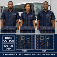 Tissu uniforme de transport en coton ciré imprimé sur mesure Nigéria 130-135 GSM 45 pouces 600 yards par balle