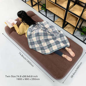 Cama inflable marrón con bomba de aire eléctrica, colchón de aire individual para acampar, accesorios de acampada - Product Image 3