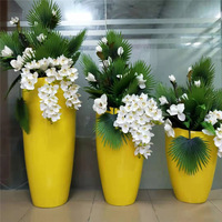 Pot de fleur en fibre de verre Simple Oblique Pot de fleur centre commercial décoration ornements ventes bureau Vase combinaison extérieure