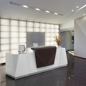 Bureau de réception rond blanc moderne de luxe pour bureau, hôtel, salon de beauté, supermarché et hôpital - Product Image 3