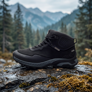 SIALAND Men's Waterproof Hiking <b>Boots</b> Black Synthetic Upper Rubber Outsole All Seasons Round Toe - Product Image 1