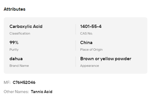 Extracto Natural de Nuez de Gallo, Ácido Tánico en Polvo Antioxidante para Alimentos, Productos Cosméticos e Industriales - Product Image 6