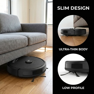 Aspirateur robot intelligent conçu pour un usage domestique avec système 3 en 1 de balayage, aspiration et lavage - Product Image 3