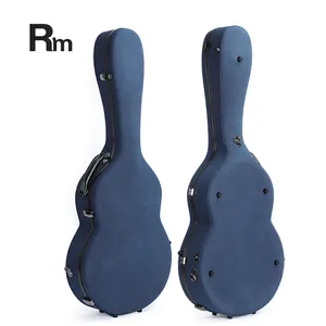 RM FGC25-D-DBL fiberglass guitar case leather classical/folk 39/41 inch genineleather handle high quality wholesale custom hot